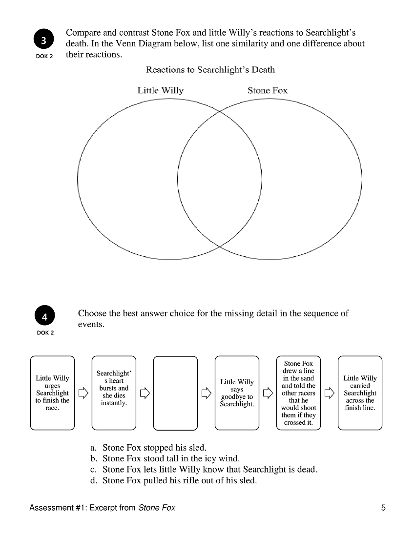 worksheet Stone Fox Worksheets rl 3 characters and their actions reading literature 3rd full resource contains