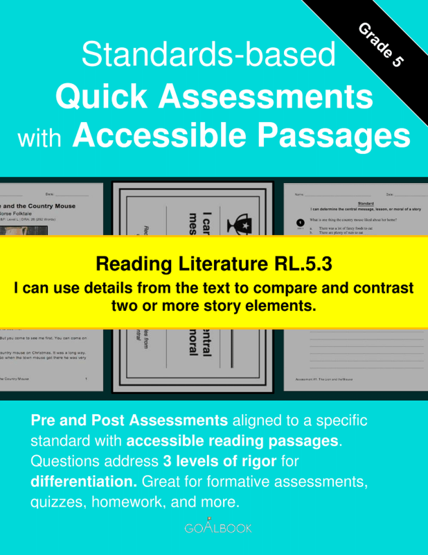 RL.5.3 Compare Story Elements in Detail | Reading: Literature | 5th